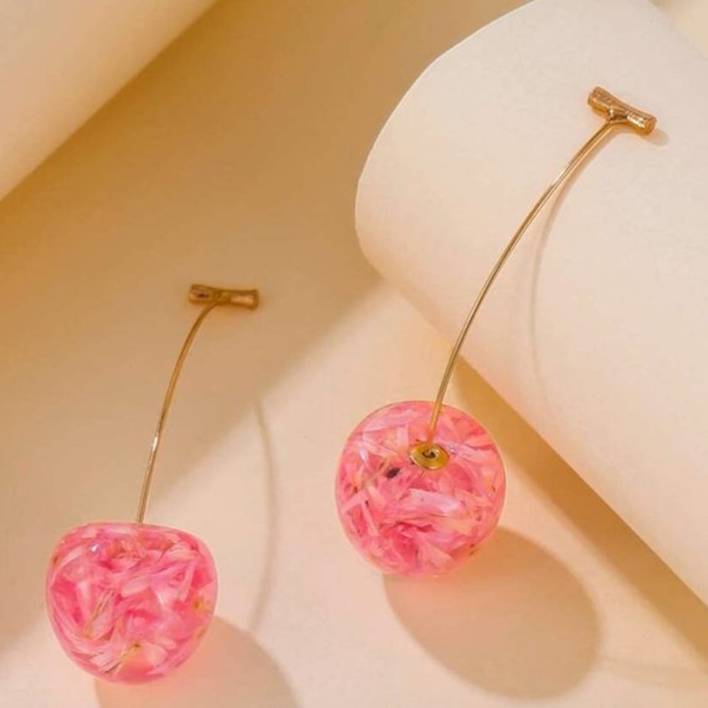 ✨ FREE Fruit Cherry Drop Boho Threader Earrings